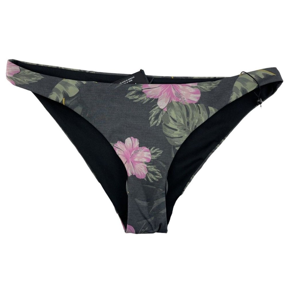Hurley Women's Gray Pink Reversible Bikini Bottoms Swimwear Size Small H…